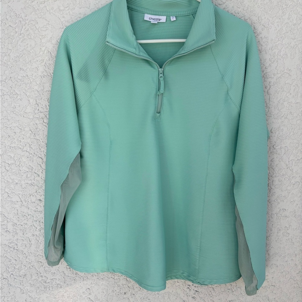 Mint Green Quarter-Zip Pullover‎